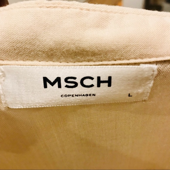 MSCH Copenhagen cream viscose button-down shirt dress. Size L. EUC - Picture 7 of 10